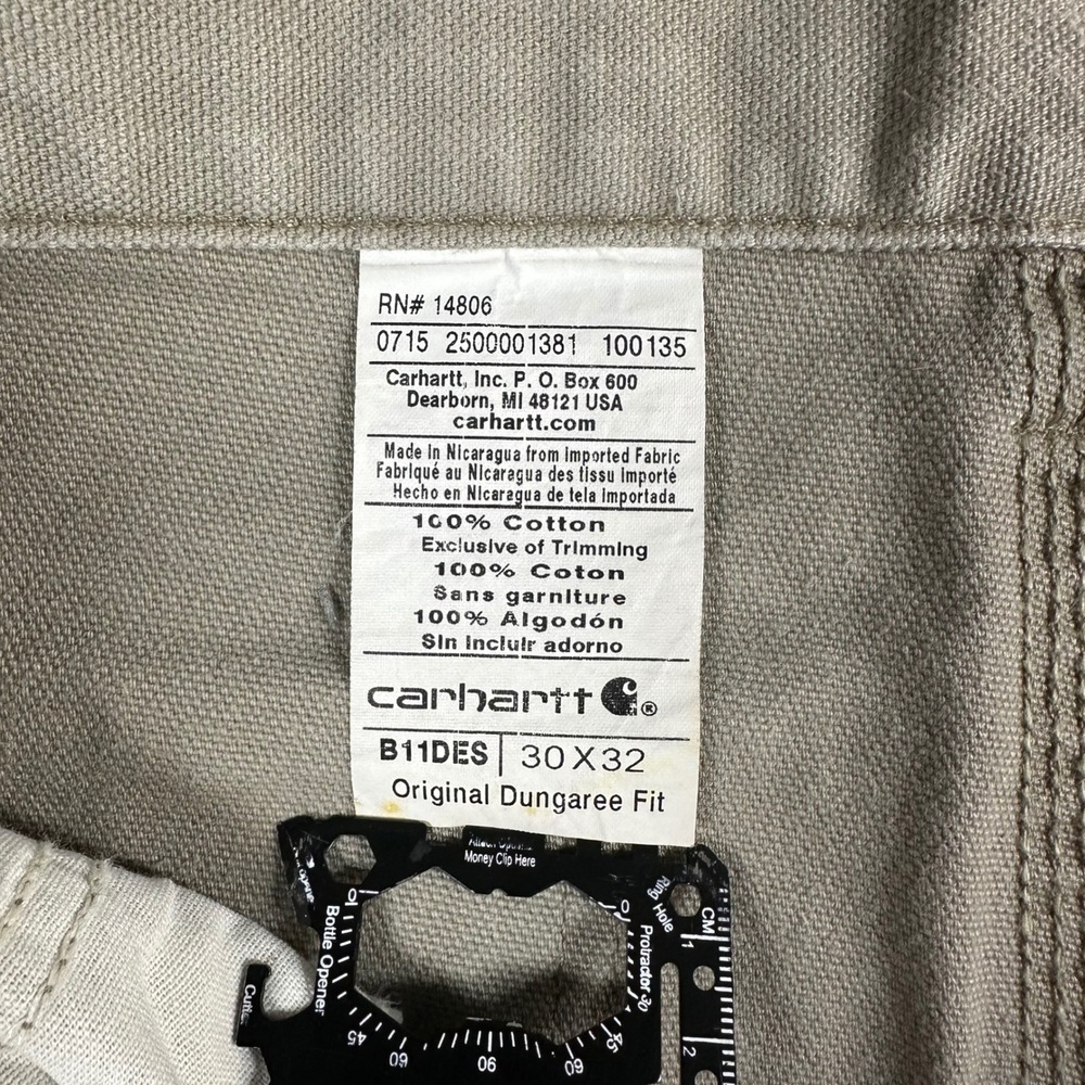 Carhartt Mens Desert B11DES Original Dungaree Fit Canvas Work Pants 30x32 - Picture 3 of 12